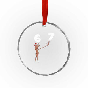 67 Six Seven Christmas Crystal Glass Ornament Marcus The Worm Meme TS14 Print Your Wear