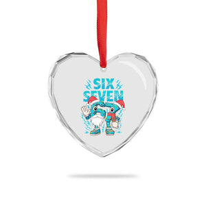 67 Six Seven Christmas Heart Crystal Glass Ornament Funny Italian Brainrot Meme TS14 Print Your Wear