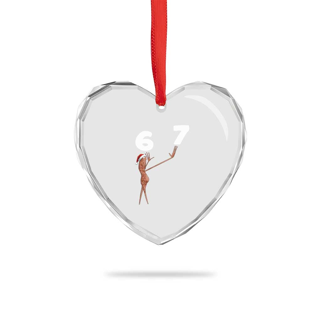 67 Six Seven Christmas Heart Crystal Glass Ornament Marcus The Worm Meme TS14 Print Your Wear