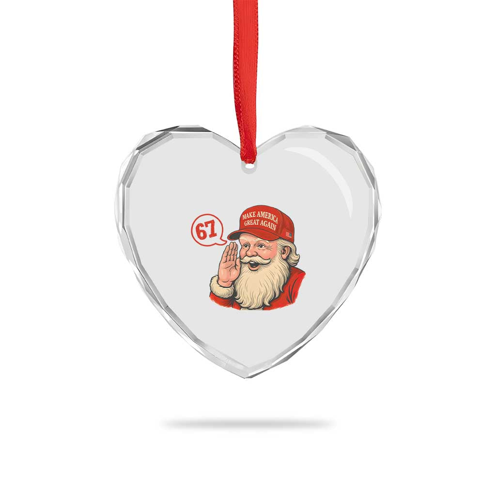 67 Six Seven Christmas Heart Crystal Glass Ornament Santa MAGA Hat Xmas TS14 Print Your Wear