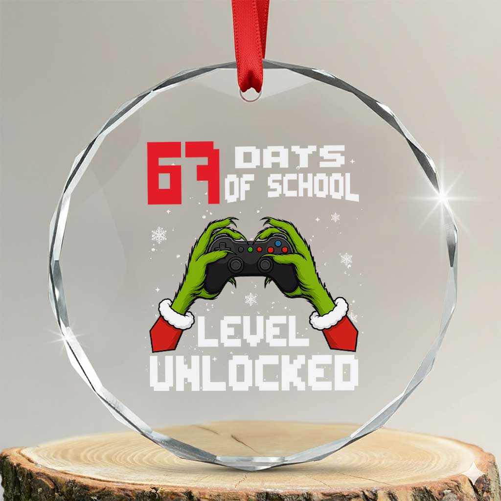 67 Six Seven Christmas Meme Crystal Glass Ornament Funny Elf Hand Video Game Xmas TS14 Transparent Glass 3'' Circle Print Your Wear