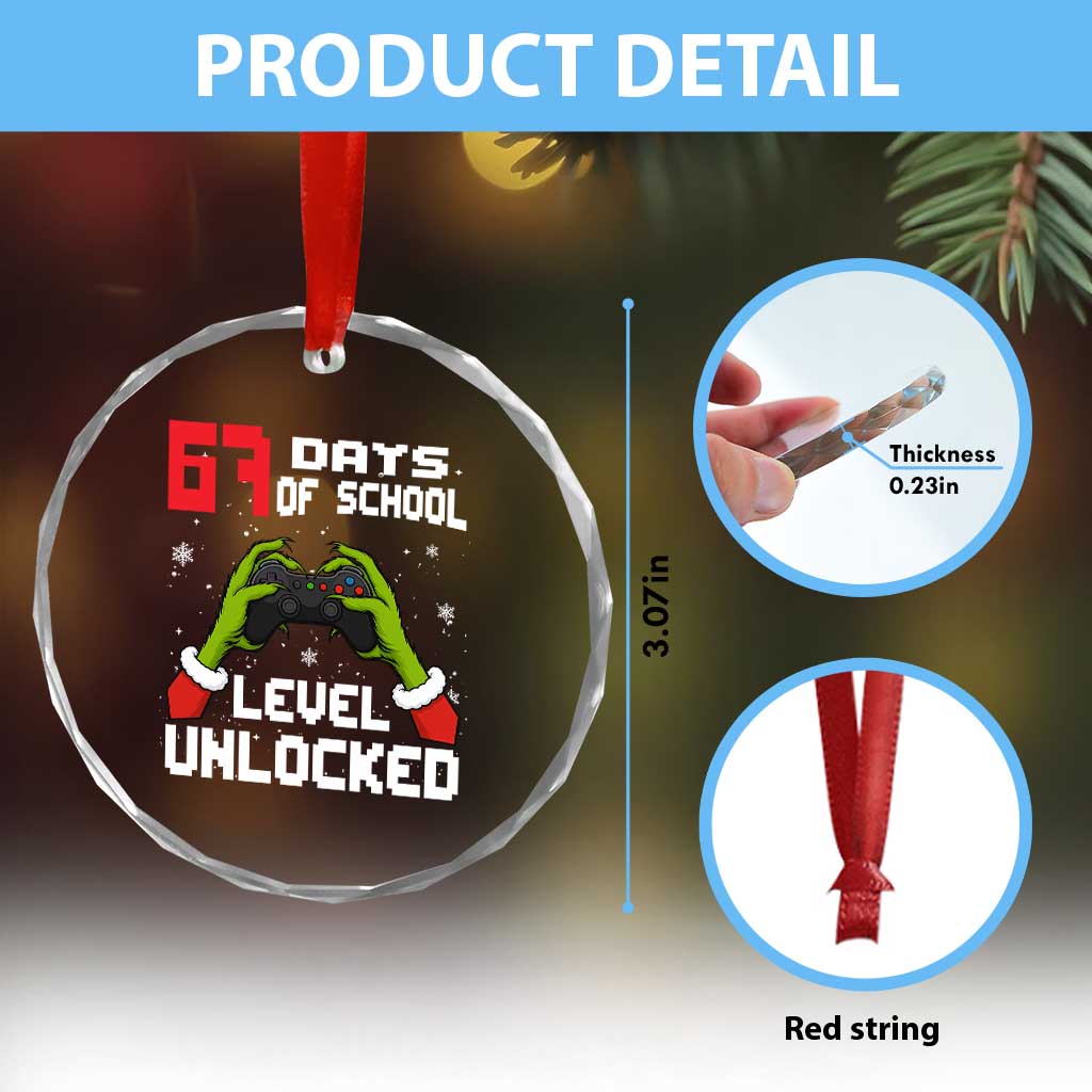 67 Six Seven Christmas Meme Crystal Glass Ornament Funny Elf Hand Video Game Xmas TS14 Print Your Wear