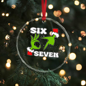 67 Six Seven Christmas Meme Crystal Glass Ornament Funny Elf Hands TS14 Print Your Wear