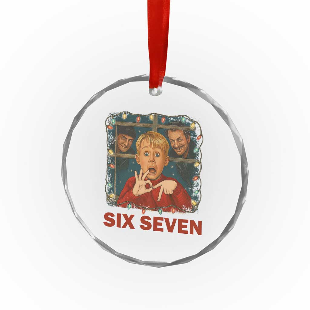 67 Six Seven Christmas Meme Crystal Glass Ornament Funny Family Xmas Movie TS14 Print Your Wear