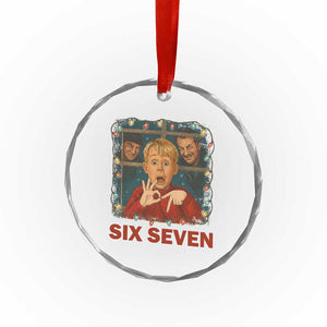 67 Six Seven Christmas Meme Crystal Glass Ornament Funny Family Xmas Movie TS14 Print Your Wear
