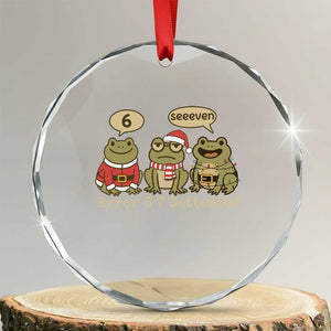 67 Six Seven Christmas Meme Crystal Glass Ornament Funny Frog Christmas Xmas TS14 Transparent Glass 3'' Circle Print Your Wear