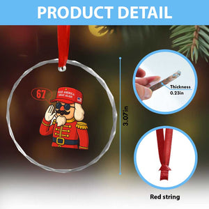 67 Six Seven Christmas Meme Crystal Glass Ornament Funny Nutcracker Make Xmas Great Again TS14 Print Your Wear