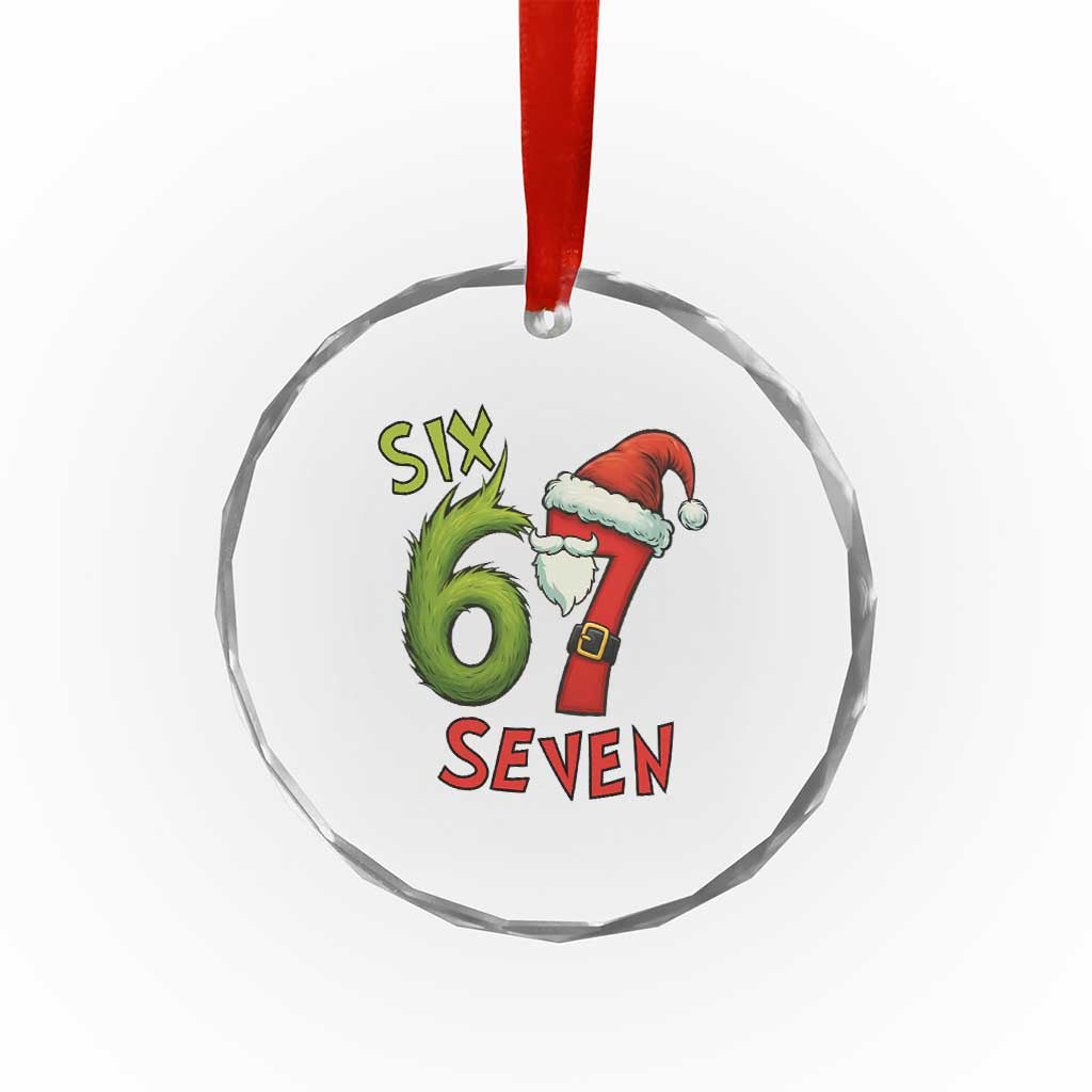 67 Six Seven Christmas Meme Crystal Glass Ornament Funny Santa Xmas TS14 Print Your Wear