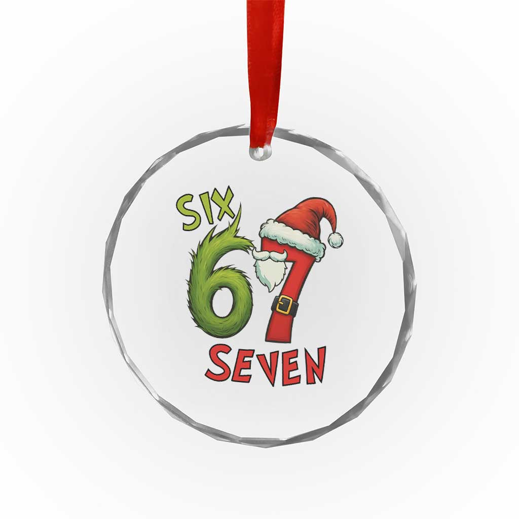 67 Six Seven Christmas Meme Crystal Glass Ornament Funny Santa Xmas TS14 Print Your Wear