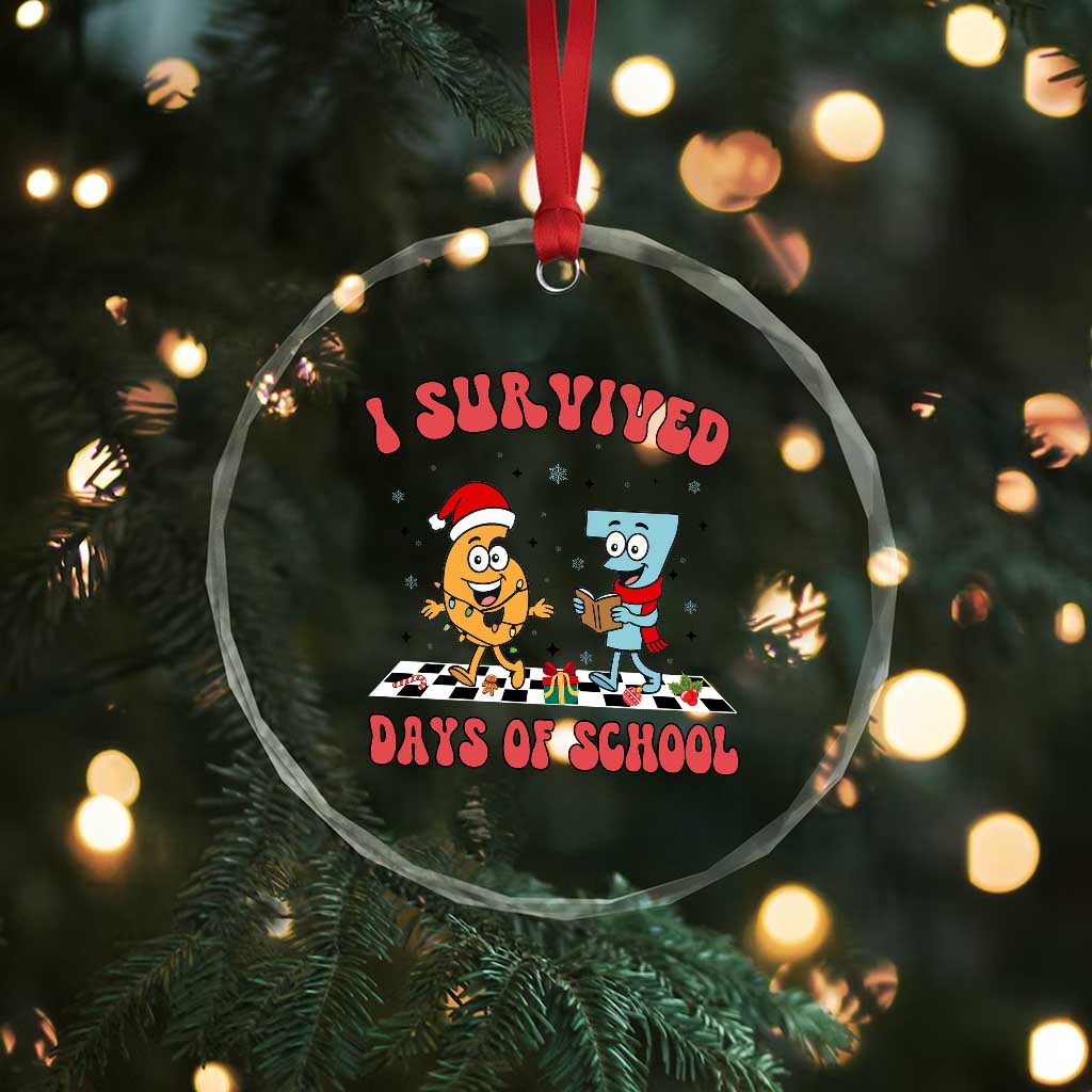 67 Six Seven Christmas Meme Crystal Glass Ornament I Survived Days Of School TS14 Print Your Wear