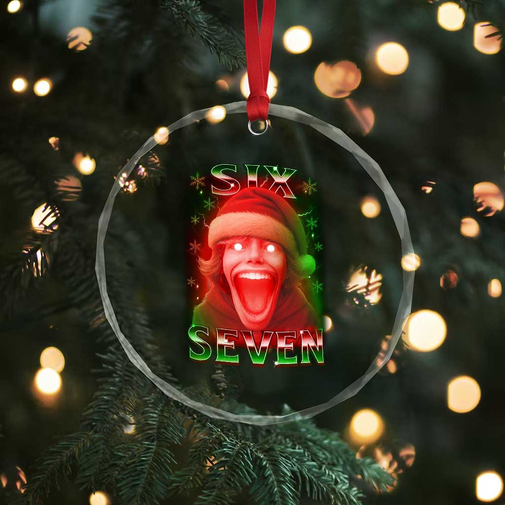 67 Six Seven Christmas Meme Crystal Glass Ornament The Mason 67 Kid Gen Alpha Slang TS11 Print Your Wear