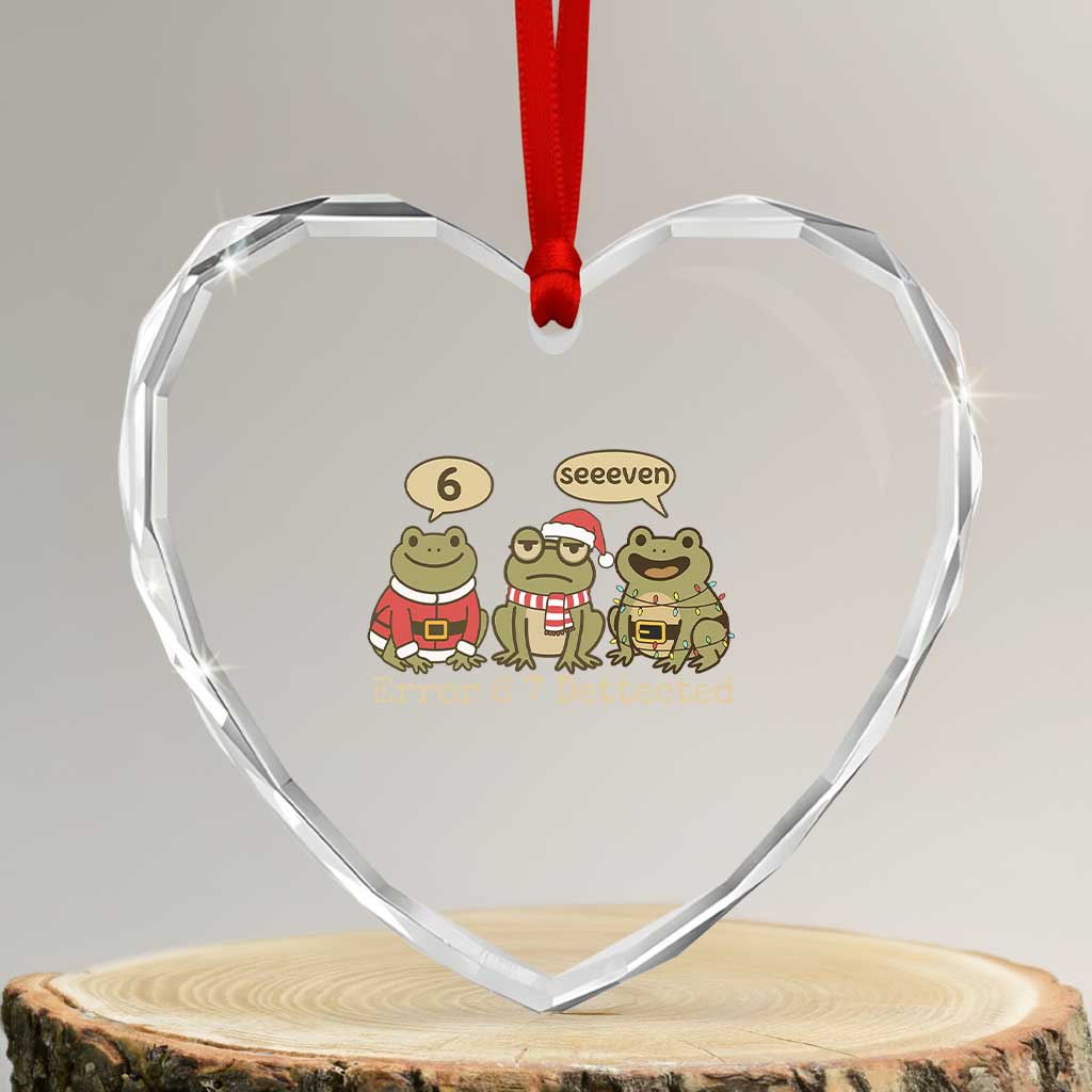 67 Six Seven Christmas Meme Heart Crystal Glass Ornament Funny Frog Christmas Xmas TS14 Transparent Glass 3'' Heart Print Your Wear