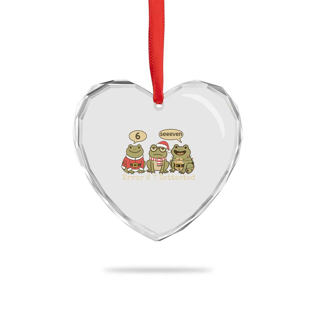 67 Six Seven Christmas Meme Heart Crystal Glass Ornament Funny Frog Christmas Xmas TS14 Print Your Wear