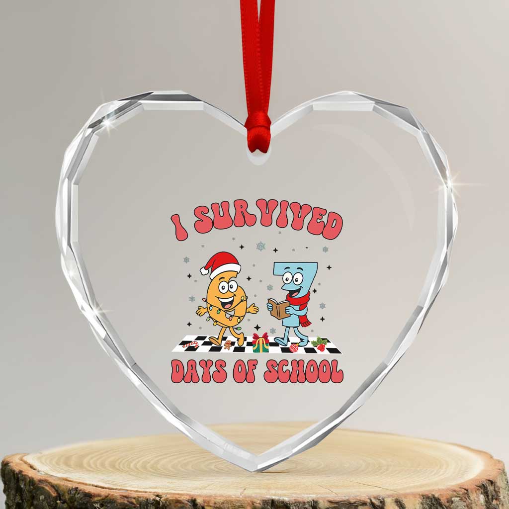 67 Six Seven Christmas Meme Heart Crystal Glass Ornament I Survived Days Of School TS14 Transparent Glass 3'' Heart Print Your Wear