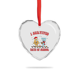 67 Six Seven Christmas Meme Heart Crystal Glass Ornament I Survived Days Of School TS14 Print Your Wear