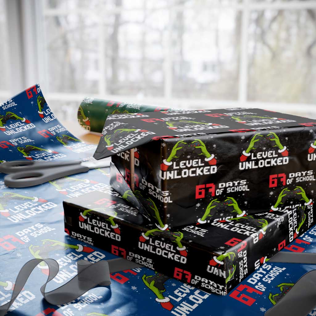 67 Six Seven Christmas Meme Wrapping Paper Roll Funny Elf Hand Video Game Xmas TS14 Black Print Your Wear