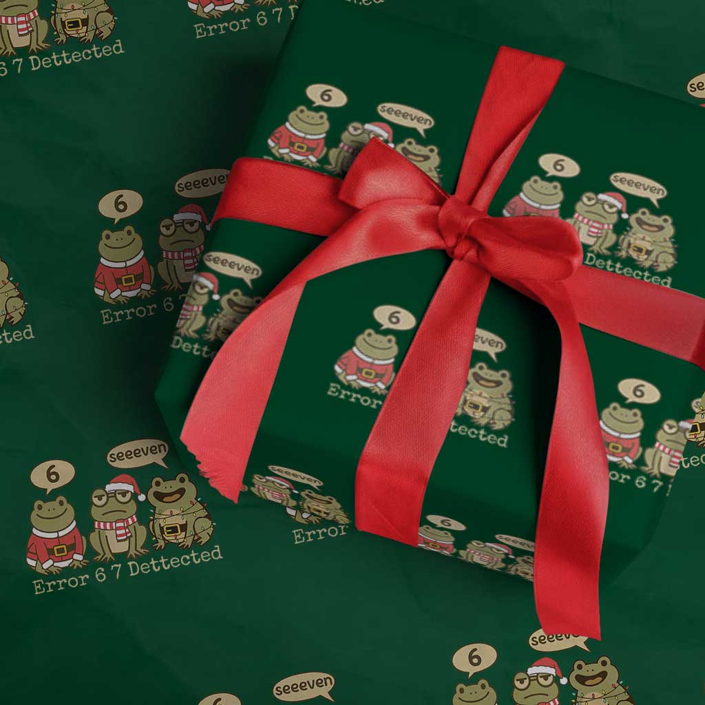 67 Six Seven Christmas Meme Wrapping Paper Roll Funny Frog Christmas Xmas TS14 Green Print Your Wear