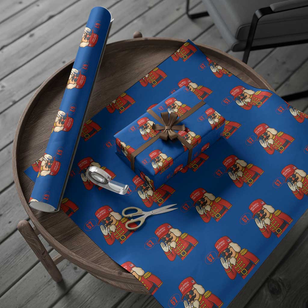 67 Six Seven Christmas Meme Wrapping Paper Roll Funny Nutcracker Make Xmas Great Again TS14 Blue Print Your Wear