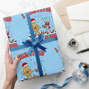 67 Six Seven Christmas Meme Wrapping Paper Roll I Survived Days Of School TS14 Light Blue Print Your Wear