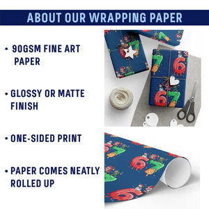 67 Six Seven Christmas Wrapping Paper Roll Funny Dabbing Santa Elf Friends 6 7 Meme Gen Alpha Slang TS10 Print Your Wear