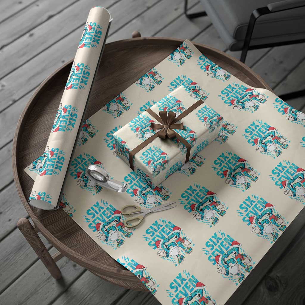 67 Six Seven Christmas Wrapping Paper Roll Funny Italian Brainrot Meme TS14 Beige Print Your Wear