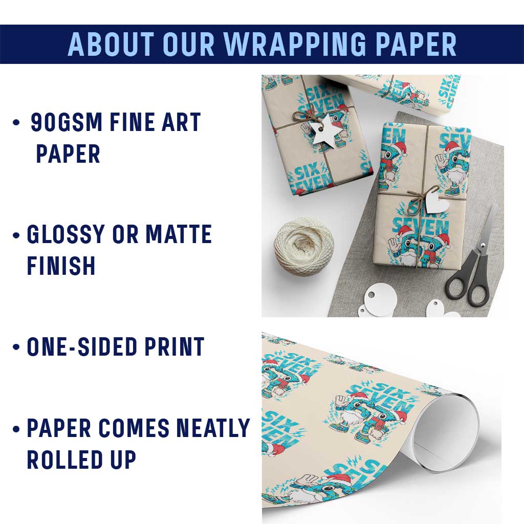67 Six Seven Christmas Wrapping Paper Roll Funny Italian Brainrot Meme TS14 Print Your Wear