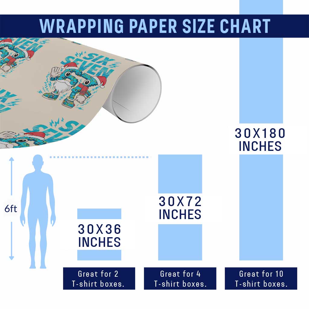67 Six Seven Christmas Wrapping Paper Roll Funny Italian Brainrot Meme TS14 Print Your Wear