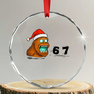 67 Six Seven Crystal Glass Ornament Funny Bigfoot Christmas TS14 Transparent Glass 3'' Circle Print Your Wear