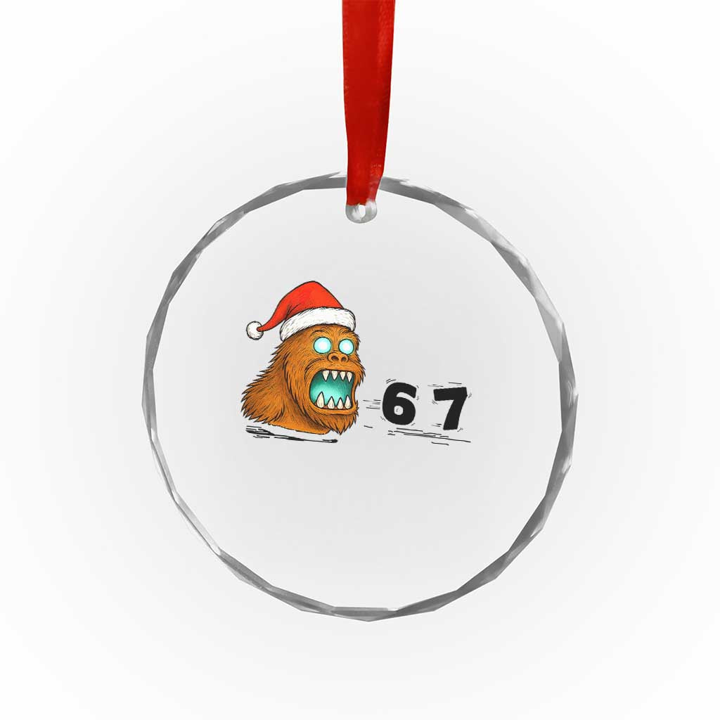 67 Six Seven Crystal Glass Ornament Funny Bigfoot Christmas TS14 Print Your Wear