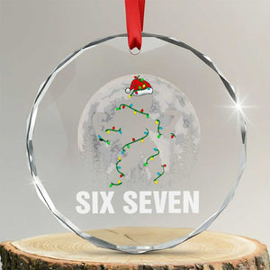 67 Six Seven Crystal Glass Ornament Funny Bigfoot Christmas Sasquatch Moon TS14 Transparent Glass 3'' Circle Print Your Wear