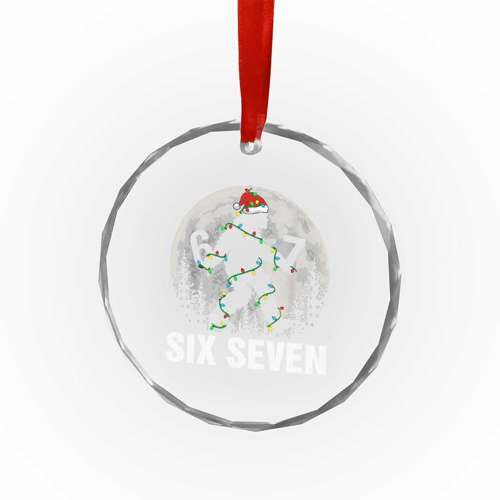 67 Six Seven Crystal Glass Ornament Funny Bigfoot Christmas Sasquatch Moon TS14 Print Your Wear