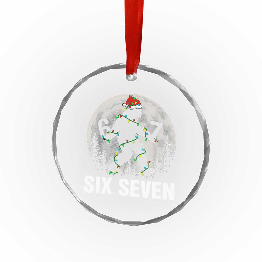 67 Six Seven Crystal Glass Ornament Funny Bigfoot Christmas Sasquatch Moon TS14 Print Your Wear