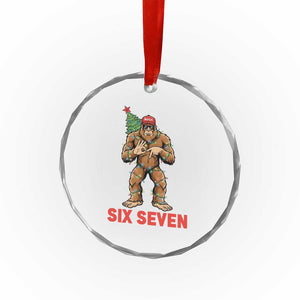 67 Six Seven Crystal Glass Ornament Funny Bigfoot Trump Support Christmas TS14 Print Your Wear