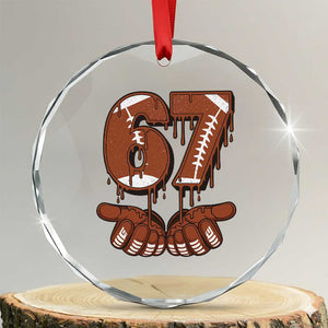 67 Six Seven Crystal Glass Ornament Funny Football Meme TS14 Transparent Glass 3'' Circle Print Your Wear