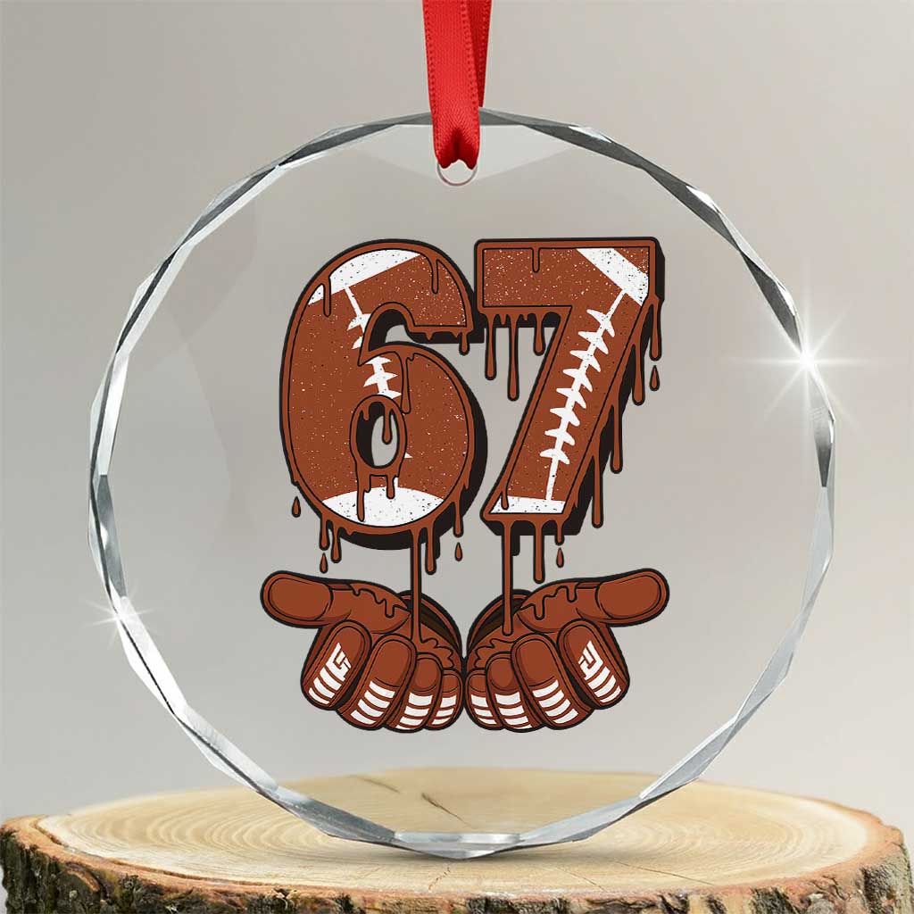 67 Six Seven Crystal Glass Ornament Funny Football Meme TS14 Transparent Glass 3'' Circle Print Your Wear