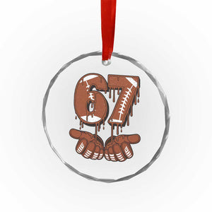 67 Six Seven Crystal Glass Ornament Funny Football Meme TS14 Print Your Wear