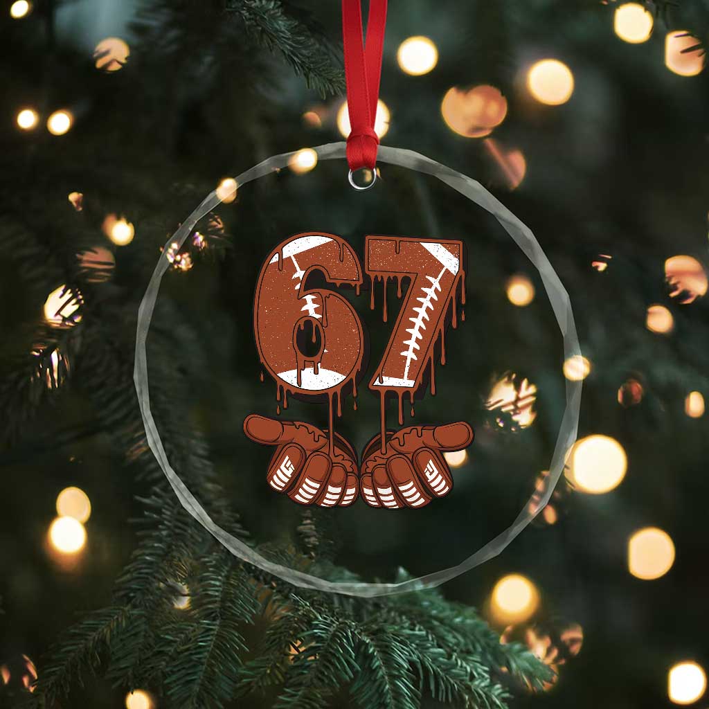 67 Six Seven Crystal Glass Ornament Funny Football Meme TS14 Print Your Wear