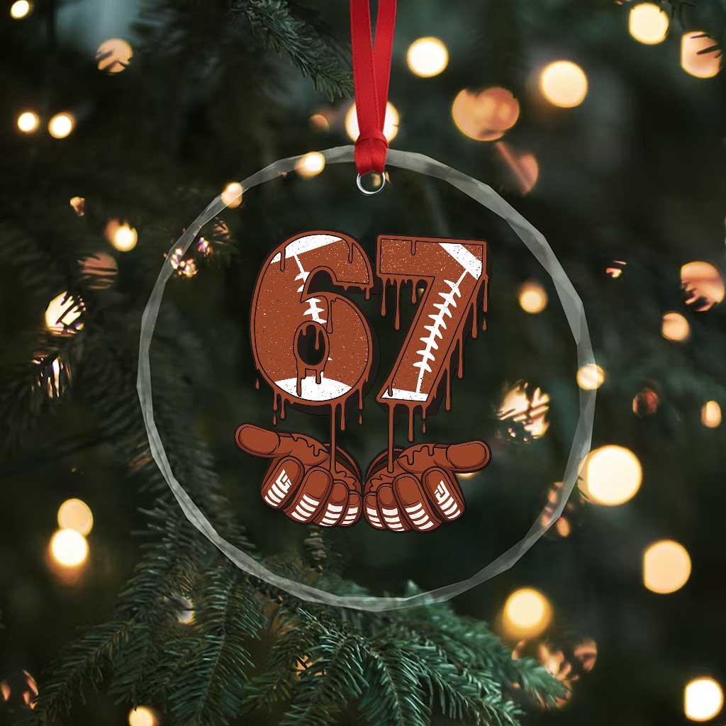67 Six Seven Crystal Glass Ornament Funny Football Meme TS14 Print Your Wear