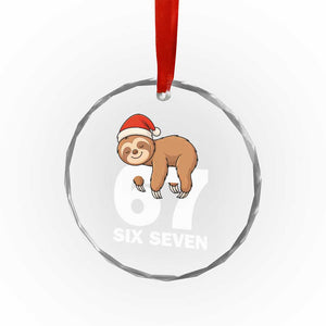67 Six Seven Crystal Glass Ornament Funny Sloth Christmas TS14 Print Your Wear