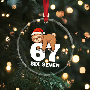 67 Six Seven Crystal Glass Ornament Funny Sloth Christmas TS14 Print Your Wear