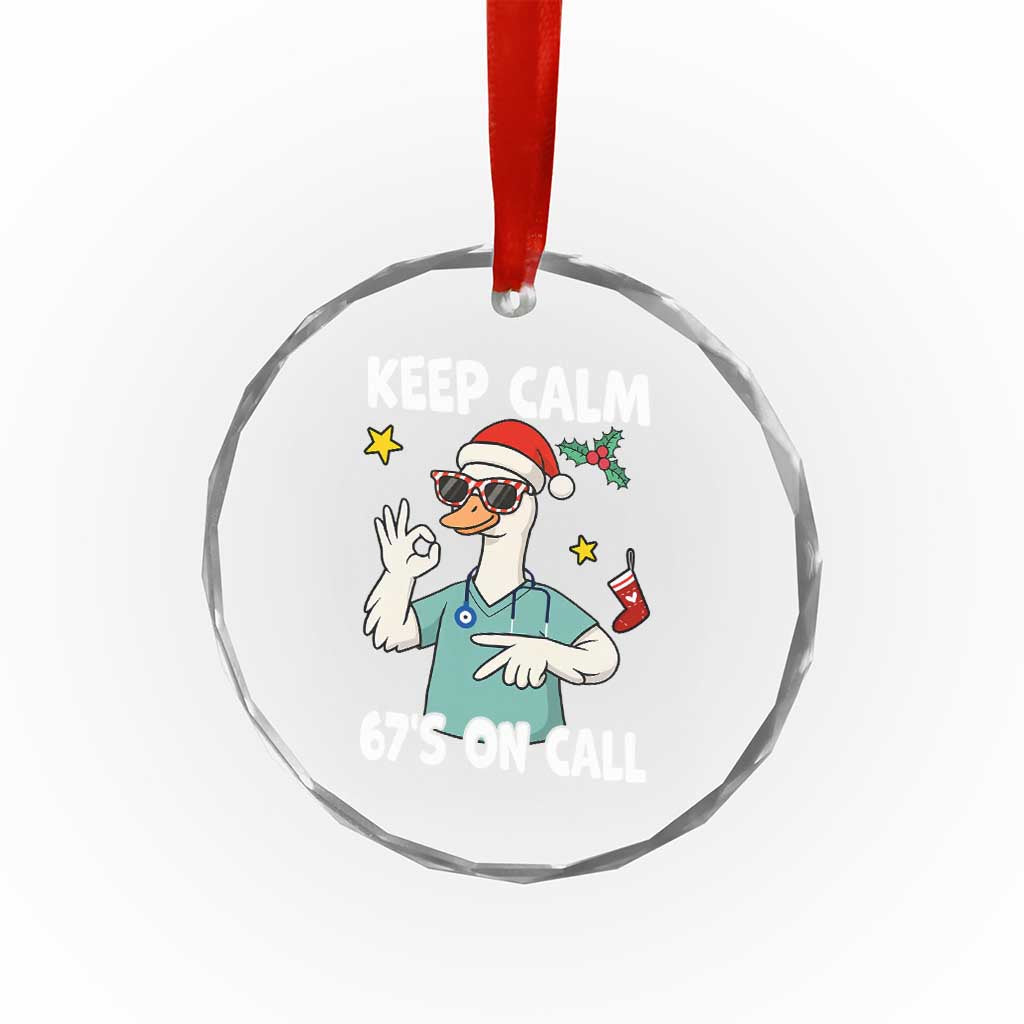 67 Six Seven Goose Nurse Christmas Meme Crystal Glass Ornament TS14 Print Your Wear