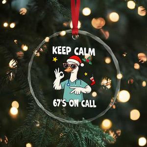 67 Six Seven Goose Nurse Christmas Meme Crystal Glass Ornament TS14 Print Your Wear