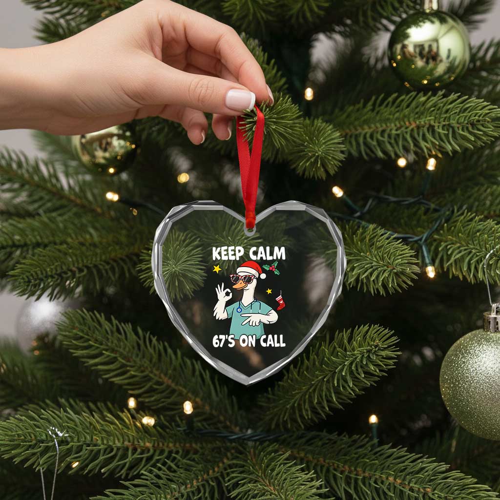 67 Six Seven Goose Nurse Christmas Meme Heart Crystal Glass Ornament TS14 Print Your Wear