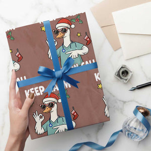 67 Six Seven Goose Nurse Christmas Meme Wrapping Paper Roll TS14 Mocha Print Your Wear