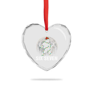 67 Six Seven Heart Crystal Glass Ornament Funny Bigfoot Christmas Sasquatch Moon TS14 Print Your Wear