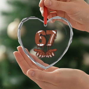 67 Six Seven Heart Crystal Glass Ornament Funny Football Meme TS14 Print Your Wear