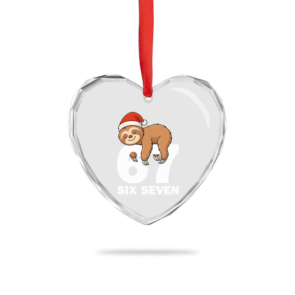 67 Six Seven Heart Crystal Glass Ornament Funny Sloth Christmas TS14 Print Your Wear