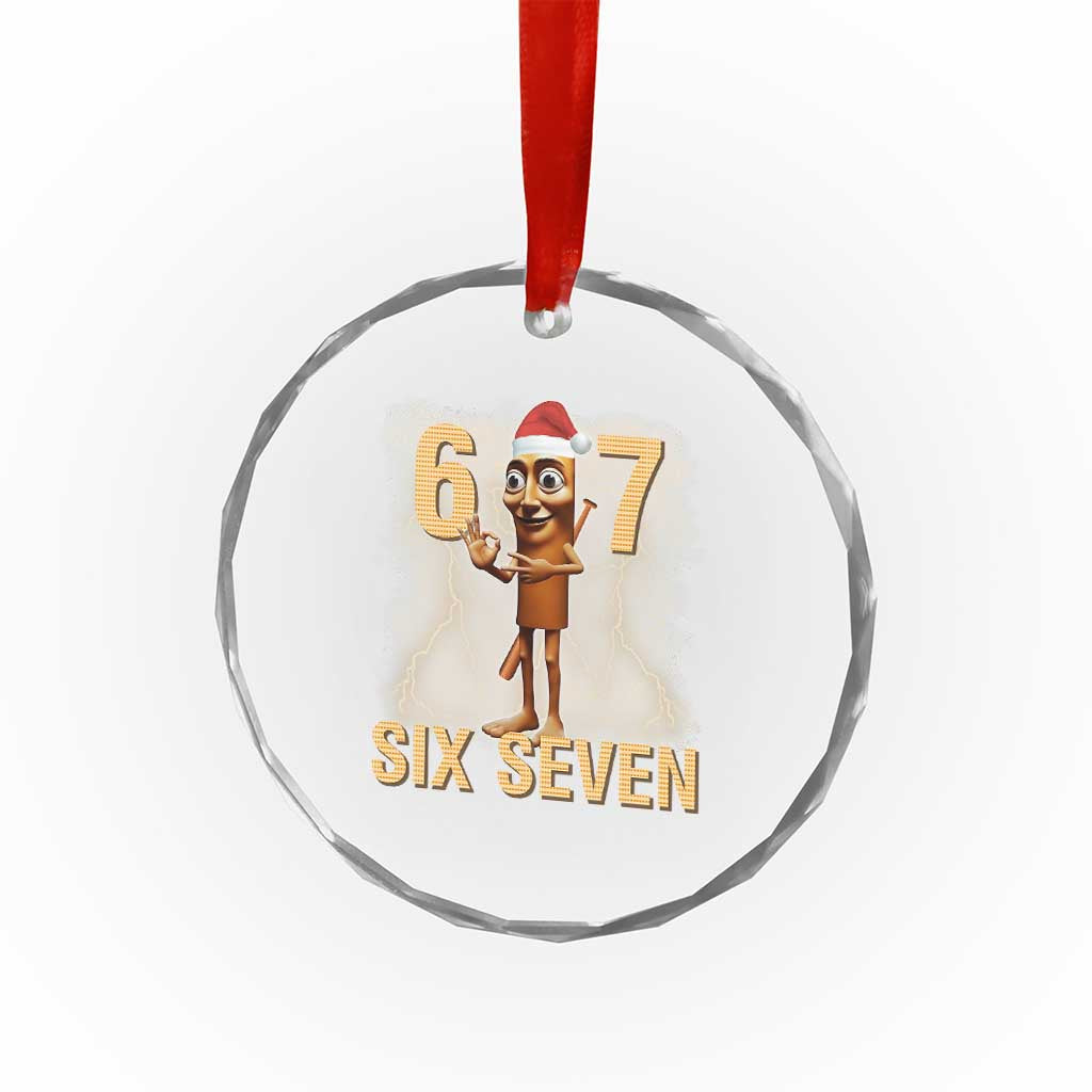 67 Six Seven Italian Brainrot Meme Crystal Glass Ornament Funny Tung Tung Tung Sahur Christmas TS14 Print Your Wear