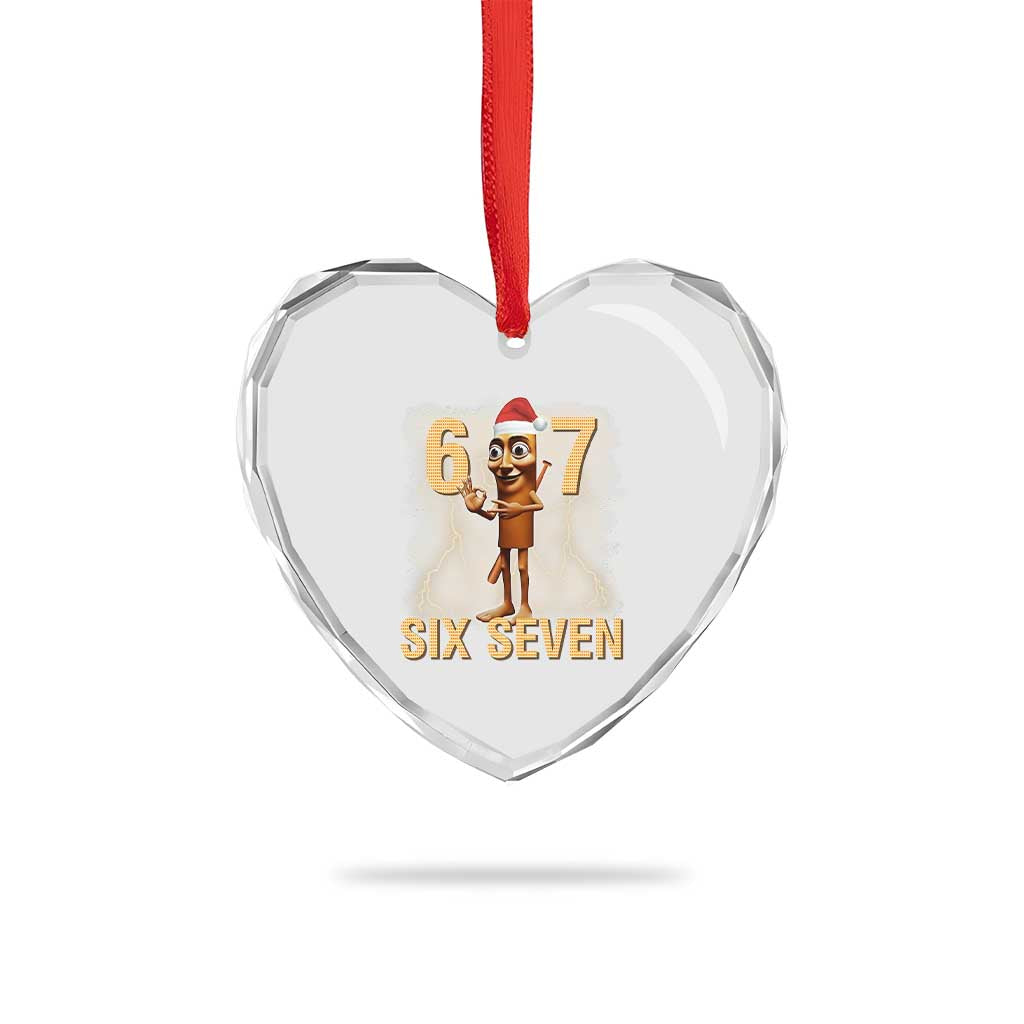 67 Six Seven Italian Brainrot Meme Heart Crystal Glass Ornament Funny Tung Tung Tung Sahur Christmas TS14 Print Your Wear