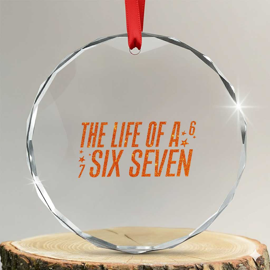 67 Six Seven Meme Crystal Glass Ornament TS14 Transparent Glass 3'' Circle Print Your Wear